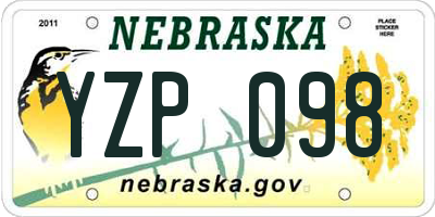 NE license plate YZP098