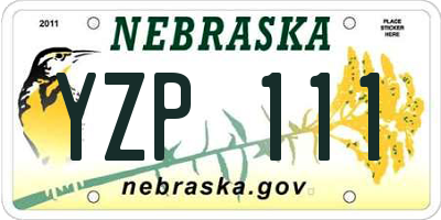 NE license plate YZP111