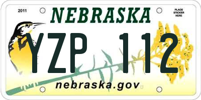 NE license plate YZP112