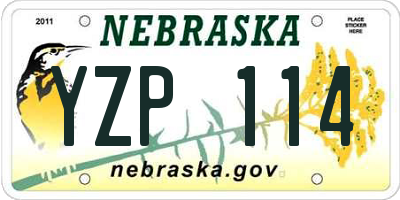 NE license plate YZP114