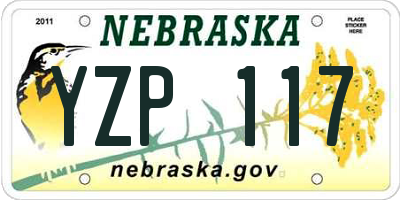 NE license plate YZP117