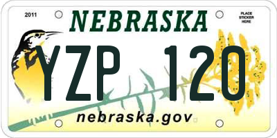 NE license plate YZP120