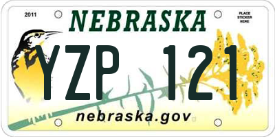 NE license plate YZP121