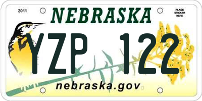 NE license plate YZP122