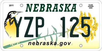 NE license plate YZP125
