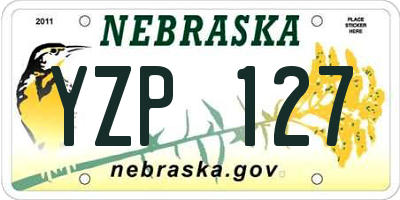 NE license plate YZP127