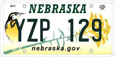 NE license plate YZP129