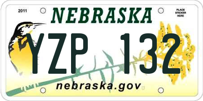 NE license plate YZP132