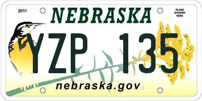 NE license plate YZP135