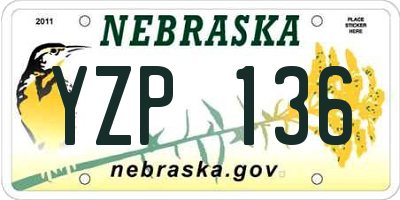 NE license plate YZP136