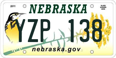 NE license plate YZP138
