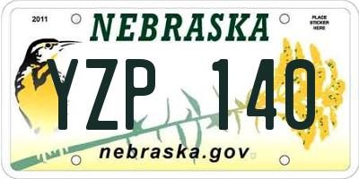 NE license plate YZP140