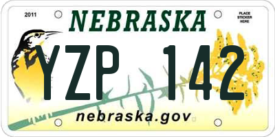 NE license plate YZP142