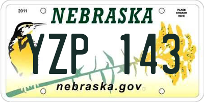 NE license plate YZP143