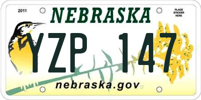 NE license plate YZP147