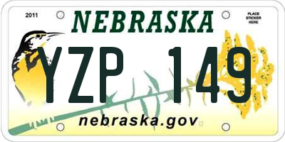 NE license plate YZP149