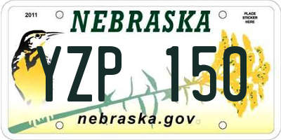 NE license plate YZP150