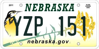NE license plate YZP151