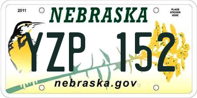 NE license plate YZP152