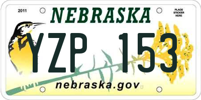 NE license plate YZP153