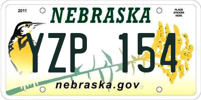 NE license plate YZP154