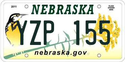 NE license plate YZP155