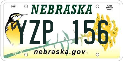 NE license plate YZP156