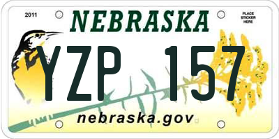 NE license plate YZP157