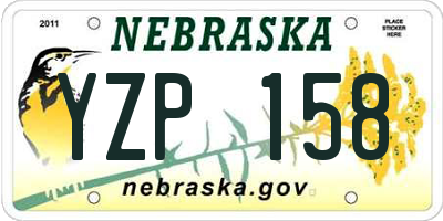 NE license plate YZP158