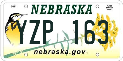 NE license plate YZP163