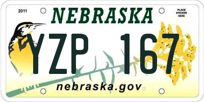 NE license plate YZP167