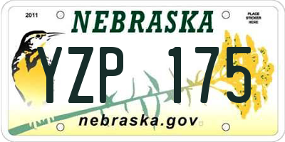 NE license plate YZP175