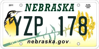 NE license plate YZP178
