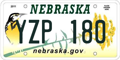 NE license plate YZP180