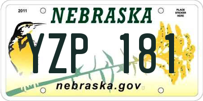 NE license plate YZP181