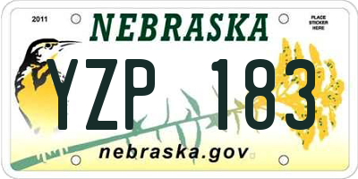 NE license plate YZP183