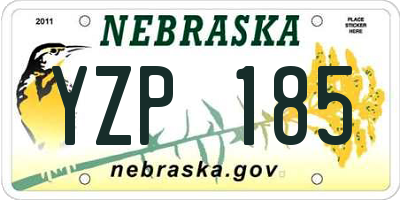 NE license plate YZP185