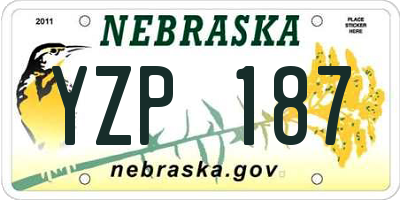 NE license plate YZP187