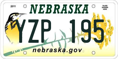 NE license plate YZP195