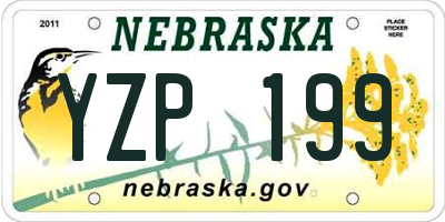 NE license plate YZP199