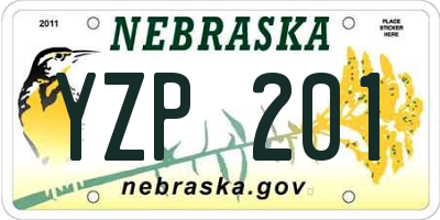 NE license plate YZP201