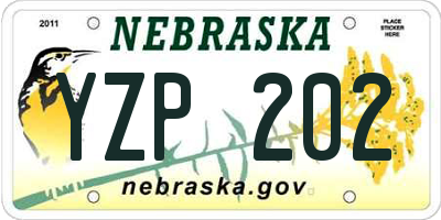 NE license plate YZP202