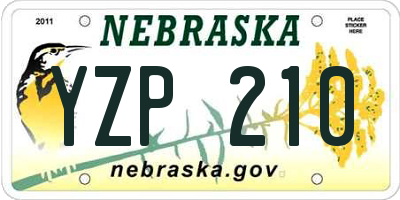 NE license plate YZP210
