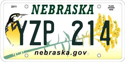 NE license plate YZP214