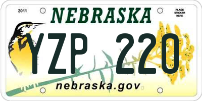 NE license plate YZP220