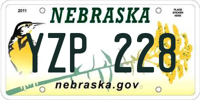 NE license plate YZP228