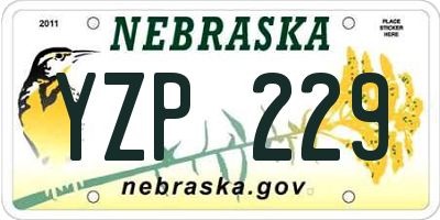 NE license plate YZP229