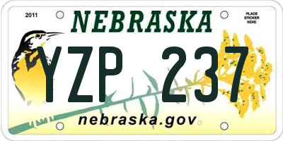 NE license plate YZP237