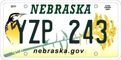 NE license plate YZP243