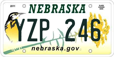 NE license plate YZP246